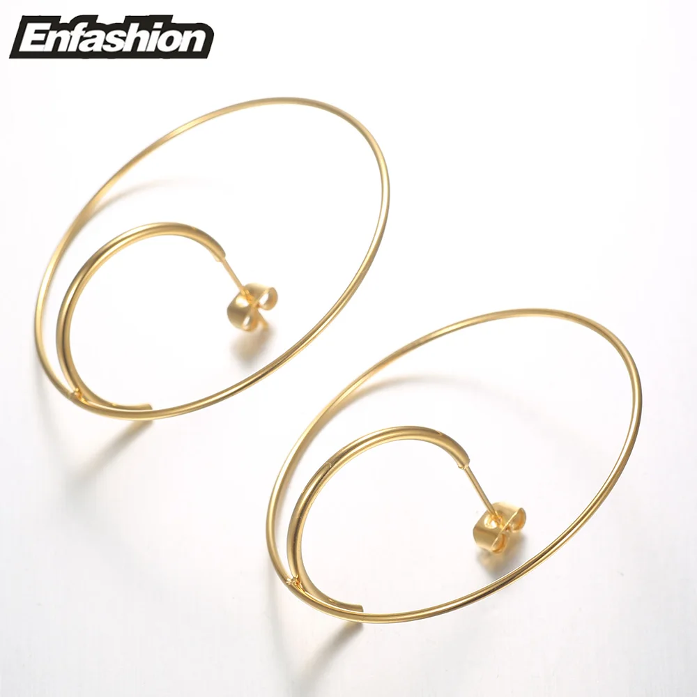 Женские сережки гвоздики Enfashion из нержавеющей стали золотого цвета|stainless steel stud
