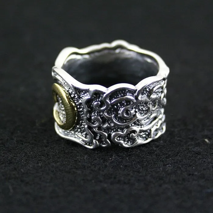 925 Чистое Серебряное кольцо серебряное медное микс матч тайское серебряное кольцо мужской женский старинное кольцо на палец