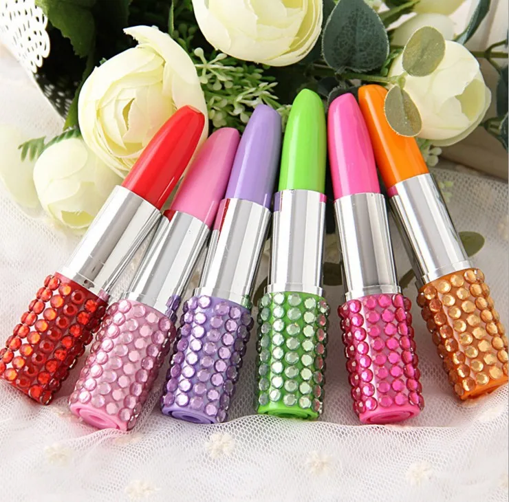 

Free shipping Promotional crystal pen Gift Pen personalized design diamond lipstick ballpen 3 pcs/lot