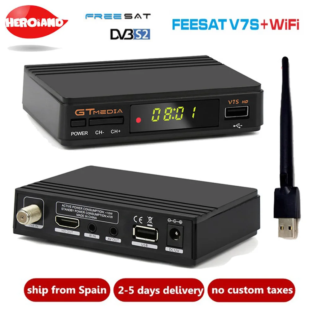 Freesat V7S HD DVB-S/S2 Satellite Receiver FTA Full HD1080P+USB WIFI support YouTube, Biss key,Clines PK FREESAT V7 HD receptor Freesat V7S HD DVB-S/S2 Satellite Receiver FTA Full HD1080P+USB WIFI support YouTube, Biss key,Clines PK FREESAT V7 HD receptor
