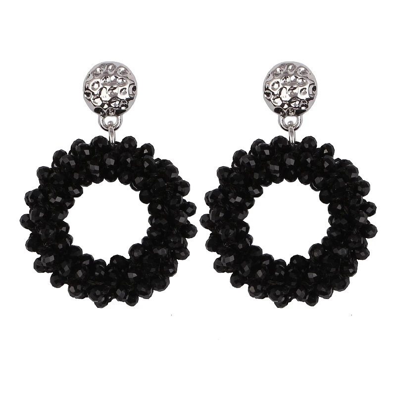 

2017New Trendy crystal Style long earrings fashion jewelry for woman round oorbellen statement big earrings for 2016 christmas