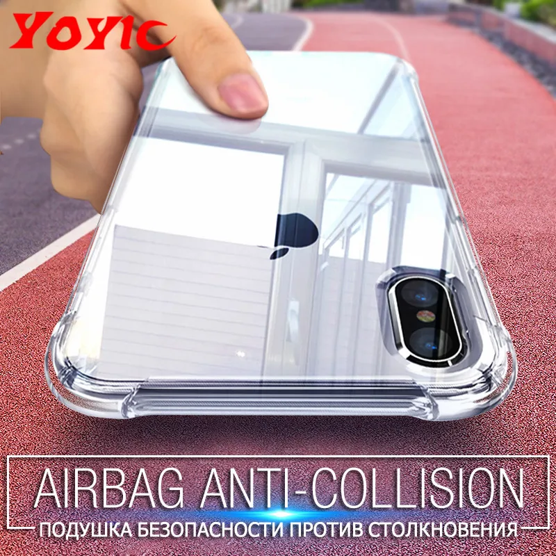 

YOYIC Anti-knock Silicon Transparent Cases For iPhone 6 6s 7 8 Plus Case Cover For iPhone X 5 5S SE Case Soft TPU