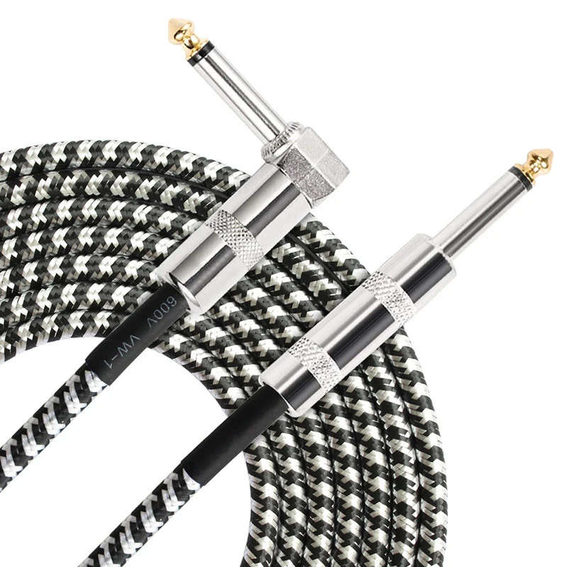 

6.5 Jack Audio Cable 6.3 Aux Cable Nylon Braided 6.35 Jack Male to Male Cable Professional 3m 6m for Guitar Mixer Amplifier Bass
