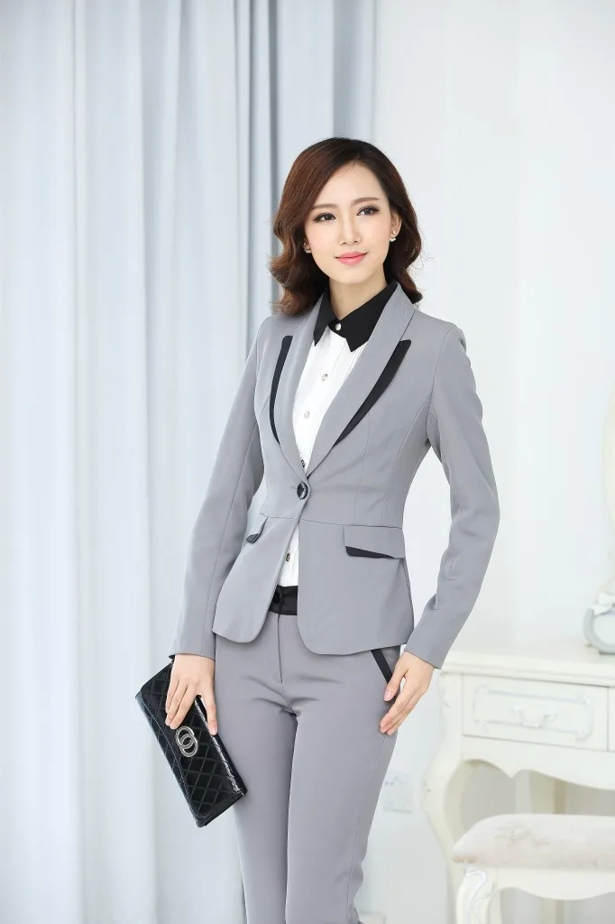 Hot Sale 2015 women pant suits formal office work wear