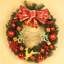 Рождественский венок 40 см, 50 см, 60 см, венок, висящий на двери, украшение для окна