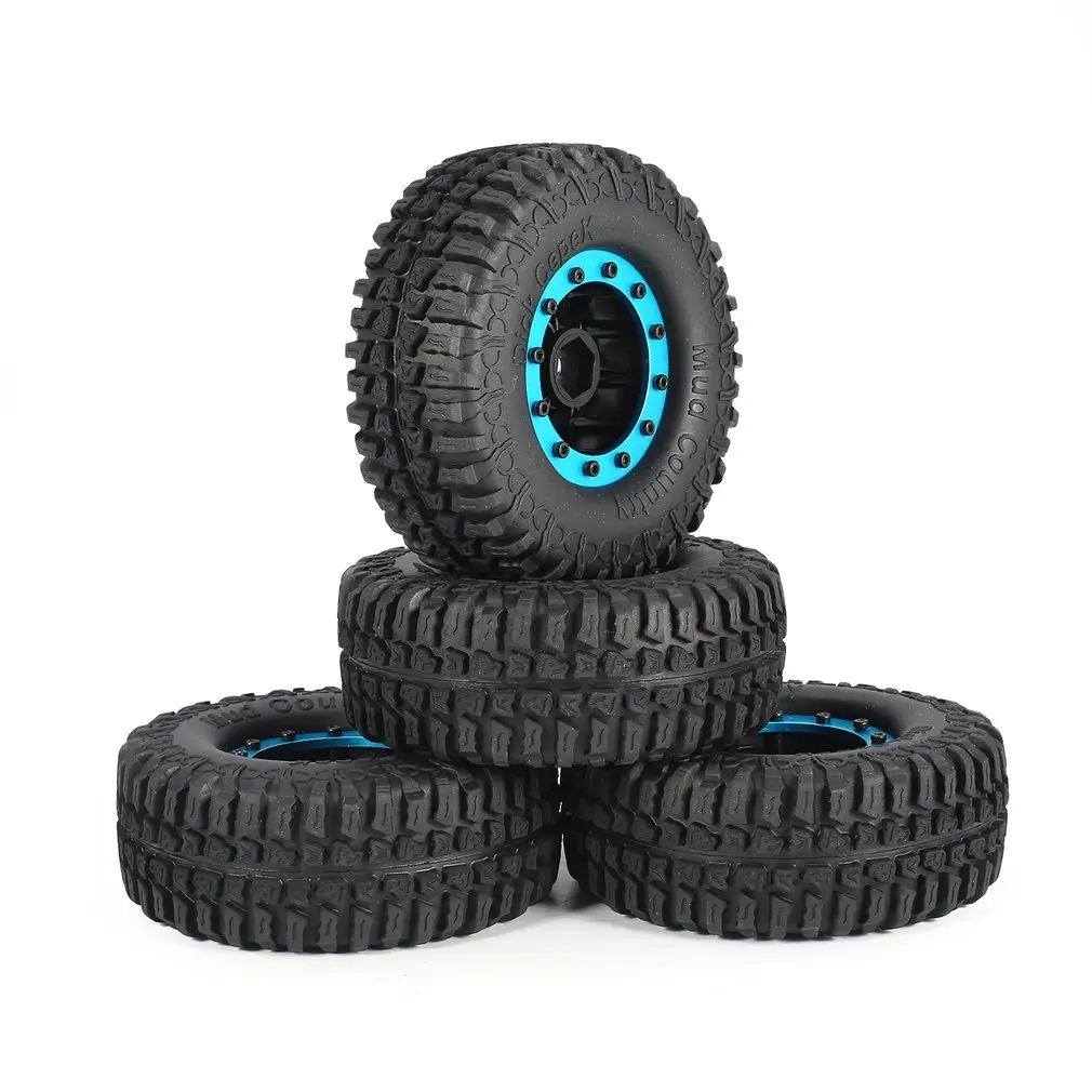 

4pcs AUSTAR 3020 110mm 1.9in Metal Rim Rubber Tyre Tires Beadlock Wheel Set for CC01 RC4WD D90 1/10 RC Crawler Car Model
