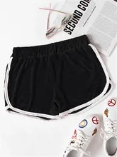 Spring Summer Women s Velvet Flexible Fabric Stripe Casual Shorts For Women Female Sexy Booty Black