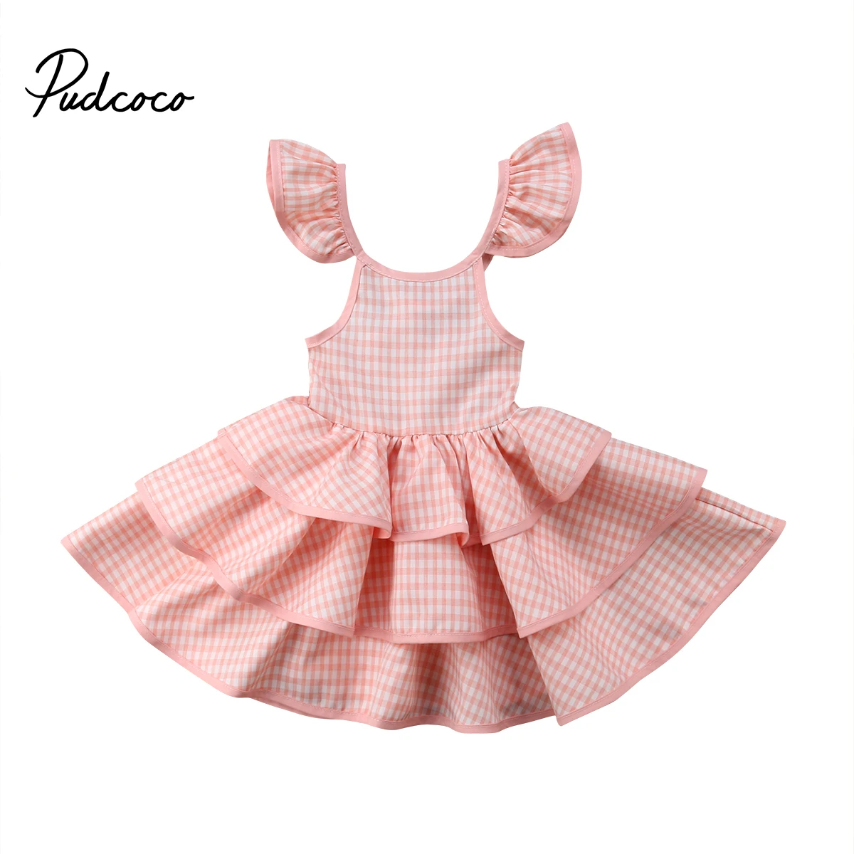 

Cotton Kids Dresses For Girls Floral Princess Kids Baby Girls Tiered Dress Party Bridesmaid Dresses Summer Children Clothing1-6T
