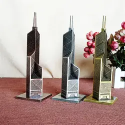 Строительная модель металлические украшения Гонконг банк Китая здание Гостиная ТВ Кабинет украшения Кабинета туристические сувениры