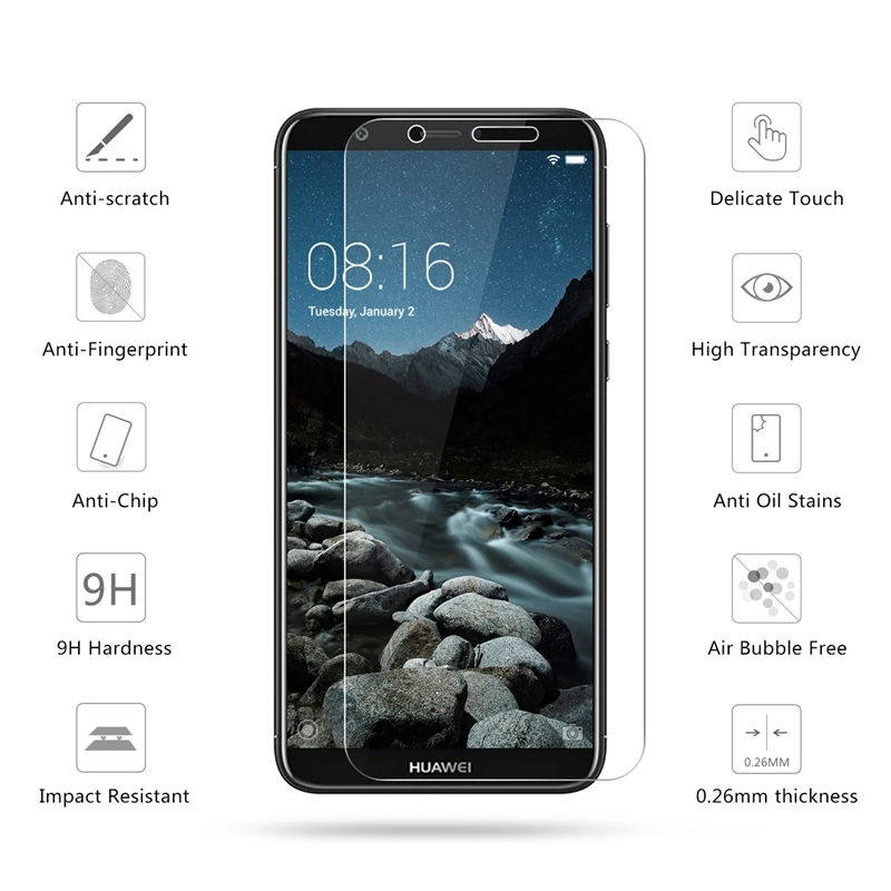 2.5D 0,26 мм 9H Премиум Закаленное стекло для huawei P Smart 5,6 дюймов защита экрана закаленное защитное стекло для huawei Enjoy 7S