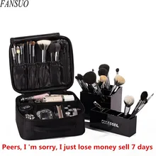 Hot Sell Women Beauty Professional Cosmetic Case Travel Waterproof Portable Large Necessity Storage Makeup Brush Organizer Bag