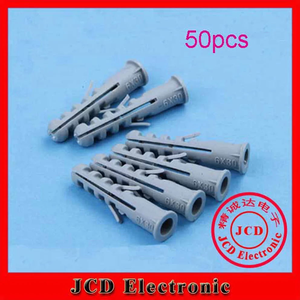 50pcs Plastic expansion pipe expansion screw rubber plug expansion pipe diameter 6mmscrew self