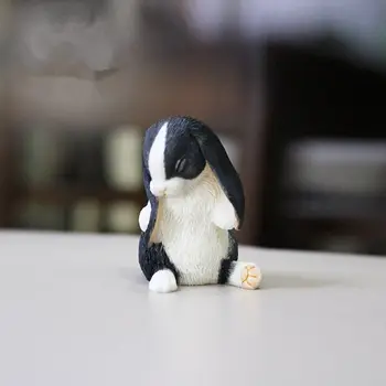 

Resin lovely rabbit Hand Painted simulation model Figurine Statue BLACK