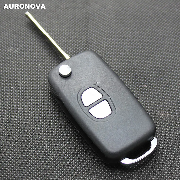 

AURONOVA New Upgrade Flip Folding Key Shell for Mitsubishi Freeca Delica 2 Buttons Modified Remote Car Key Case