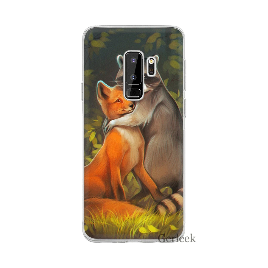 Desxz модный красный чехол с лисой енота для Samsung Galaxy S3 S4 S5 S6 S7 Edge S8 S9 S10 Plus