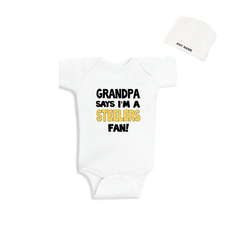 

CulbutomindGrandpa Says I am A Steeler Fan Print 2017 Funny Baby Girl Boy Clothes Newborn Bodysuit Infant Clothing andCustomBean