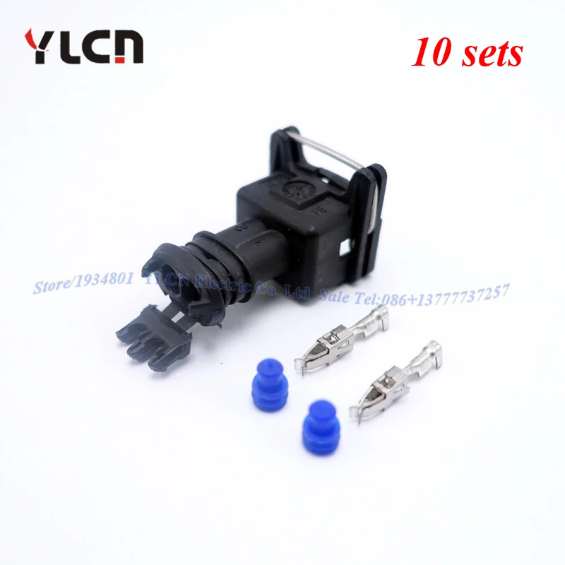 10 Sets Kits 2Pin Way Electrical Fuel Spray Nozzle Connector Waterproof