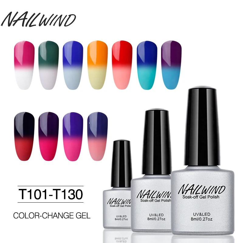 

NAILWIND 8ML Chameleon Temperature Color Changing Nail Gel Polish UV LED Glitter Polish Manicure Gel Lacquer