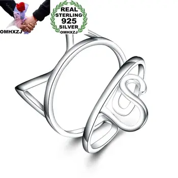 

OMHXZJ Wholesale Personality Fashion OL Woman Girl Party Gift Hollow Cat 925 Sterling Silver 18KT Yellow White Gold Ring RN232
