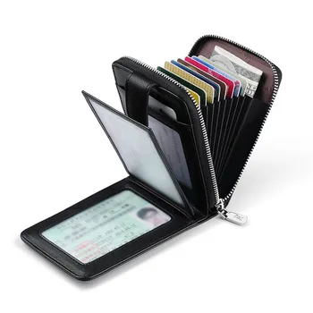 

Men's Multi-Card Small Card Bag Men's Zipper Wallet Large Capacity Driving Leather License Pullover Men