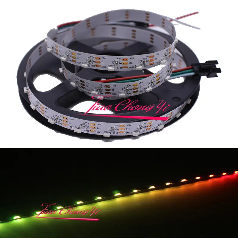 5 в постоянного тока WS2812B IC 1 м 60 светодиодов/10 мм широкий RGB Адресуемая 0420 SMD