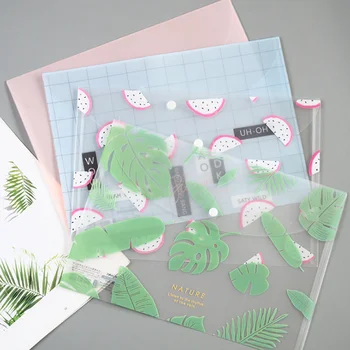 

1 Pcs Cartoon A4 Fruit Pitaya Plant Transparent PVC Document Bag File Folder Stationery Organizer Filing Products