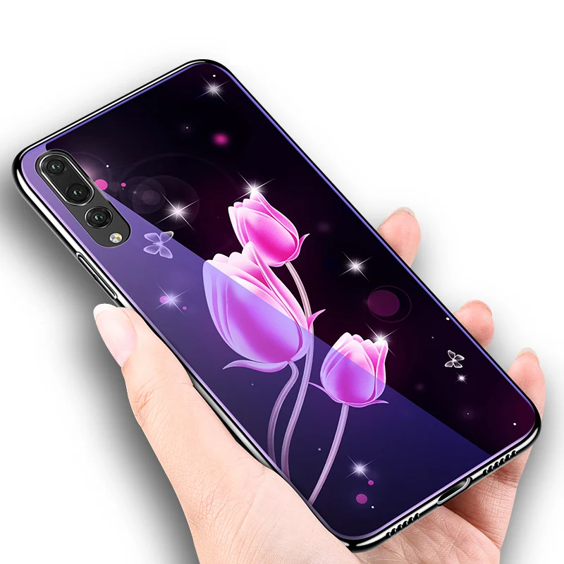 Elec-покрытие бампер закаленное стекло чехол для huawei P20 Lite Pro Honor 10 9i 8 Play синий