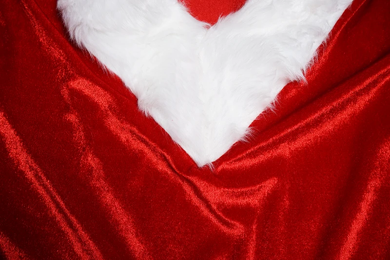 Cosplay&ware Christmas Dress Women Costume Adult Red Velvet Fur Dresses Hooded Sexy Female Santa Claus -Cosplayware Store