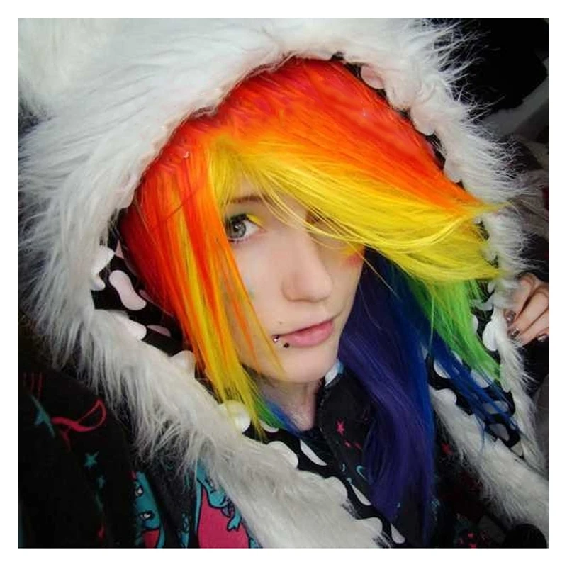 Парик для косплея My Little Pony Rainbow Dash Бесплатная доставка на Хэллоуин и Рождество| |