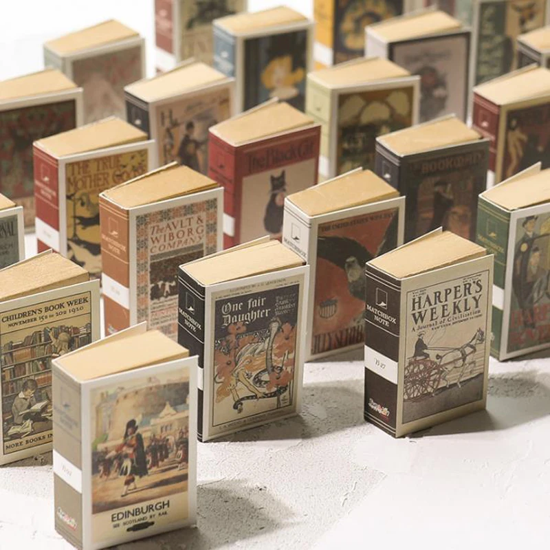 

1 Pcs Cute Mini Retro Matchbox Memo Pads Tearable Notepad Student DIY Scrapbooking Kraft Paper Label Stickers Stationery