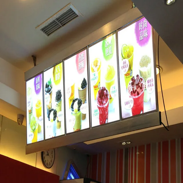 5 graphics column single sided slim led menu light box led menu