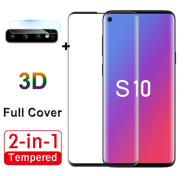 Закаленное стекло 2 в 1 с полным покрытием для Samsung Galaxy S10 + Plus S10E защитная пленка