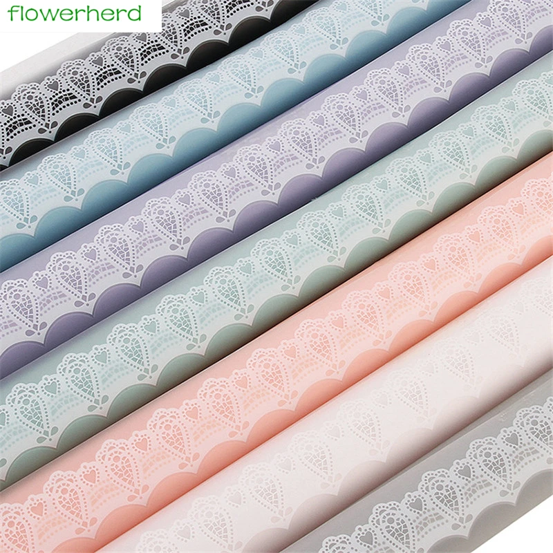 

20pcs/bag Matte Paper Lace Edge Translucent Waterproof Flower Packaging Paper Material Paper Bouquet Florist Gift Pack Supplies