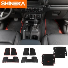 SHINEKA Floor Mats For Jeep Wrangler JL 4 Doors Trunk Rubber Mat Waterproof Floor Mat For Jeep JL 2018