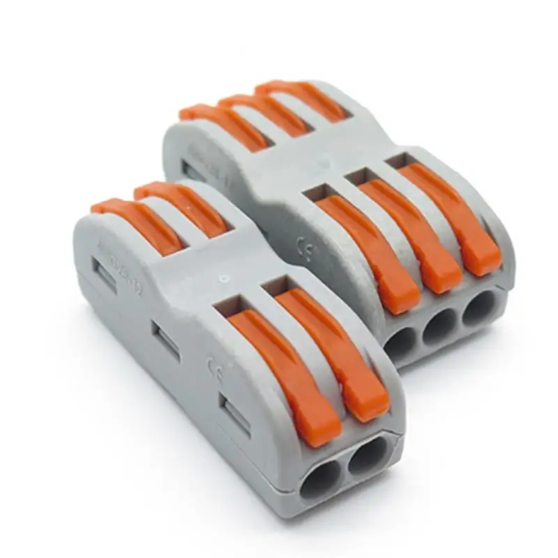 

Quick Compact Splice Wire Conductors Cable Clamp Terminal Block Spring Connector for Light Wire Connecting 2 Packs