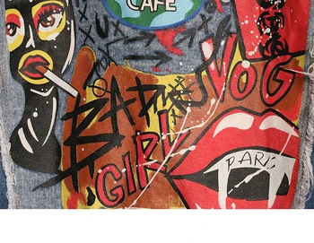 graffiti jean jacket womens