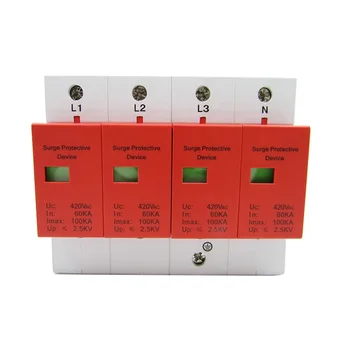 

3 Phase Surge Arrester, 100kA, DIN Rail Mount / 108mm Width / Manufacturer: Leeyee