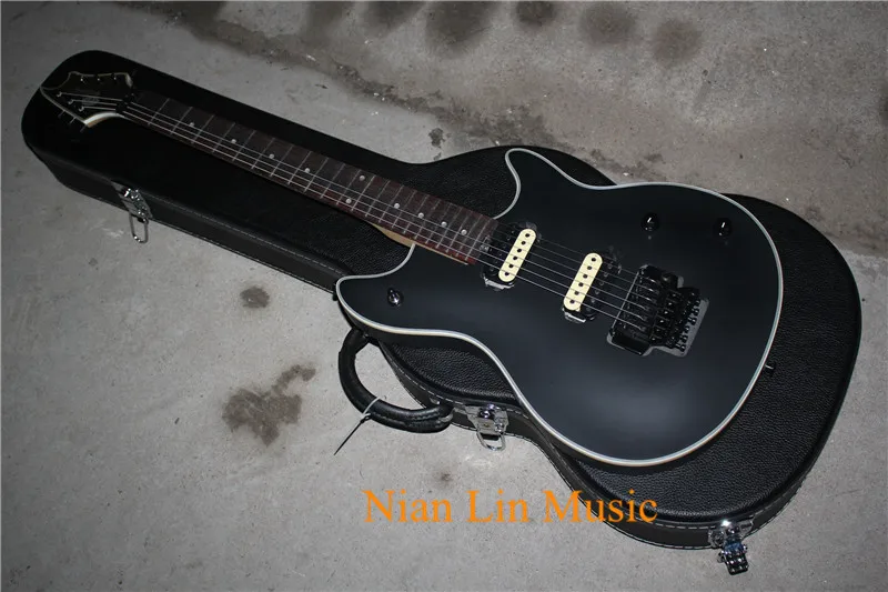 

6-String Electric Guitar,22 Frets,Matte Black Color Body,2 Open Pickups,Black Hardware,White Binding and can be Customized