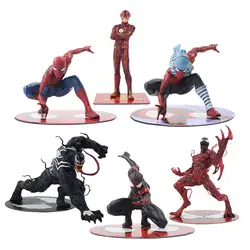 9-17 см 6 стилей человек-паук Venom Flash человек фигурку модель игрушки Прохладный человек-паук для мальчиков подарок