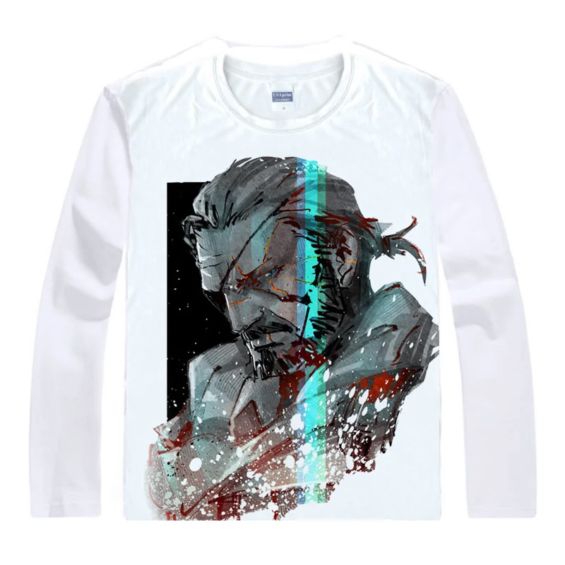 Футболка с длинным рукавом Kojima металлическое снаряжение однотонная змея жидкая
