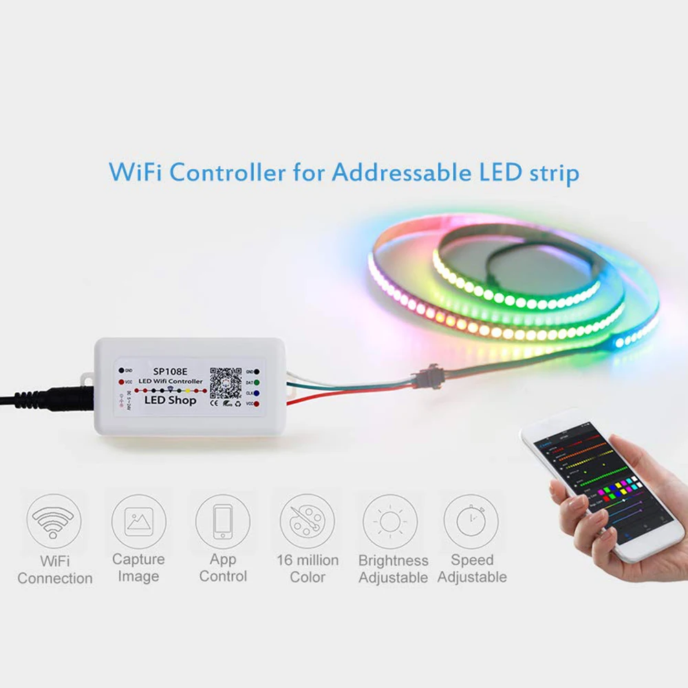 SP108E LED WiFi контроллер iOS Android приложение беспроводной пульт дистанционного