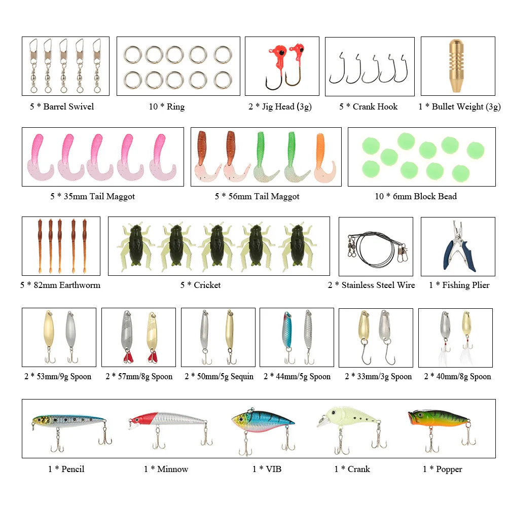 Lixada 73/101/132 шт., приманка для рыбалки, набор для рыбалки со смешанные приманки Minnow/Popper вращающаяся блесна приманка крюк, искусственная приманка для рыбалки приманки рыболовные приманки комплект