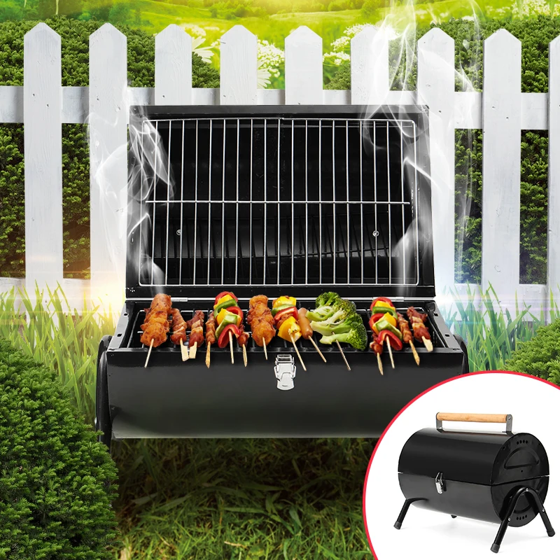 

Outdoor Barbecue Rack Barrel Portable Household Charcoal Grills BBQ Barbecue Grill Garden Outdoor Camping Picnic Cook BBQ Grill
