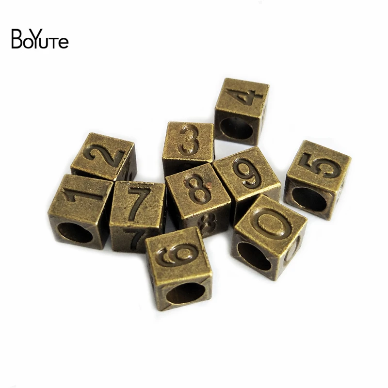BoYuTe (10 компл./лот) 5 мм большое отверстие 6*6*6 Квадратные бусины из металлического