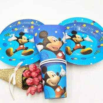 

40pc/set Theme Cup/Plate/Napkin Mickey mouse Party Supplies For Girls Party Decorations Party Supplies Favors party decoration