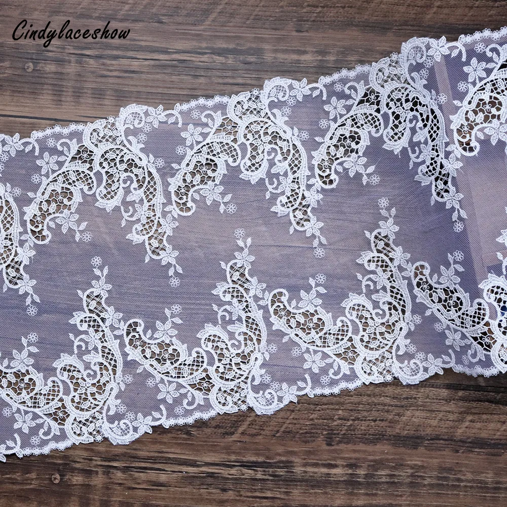 

1 Meter 24 cm wide Embroidered Lace Trim Sewing Ribbon Guipure Lace Fabric warp Wedding Dress Lace Trim DIY Garment Accessories