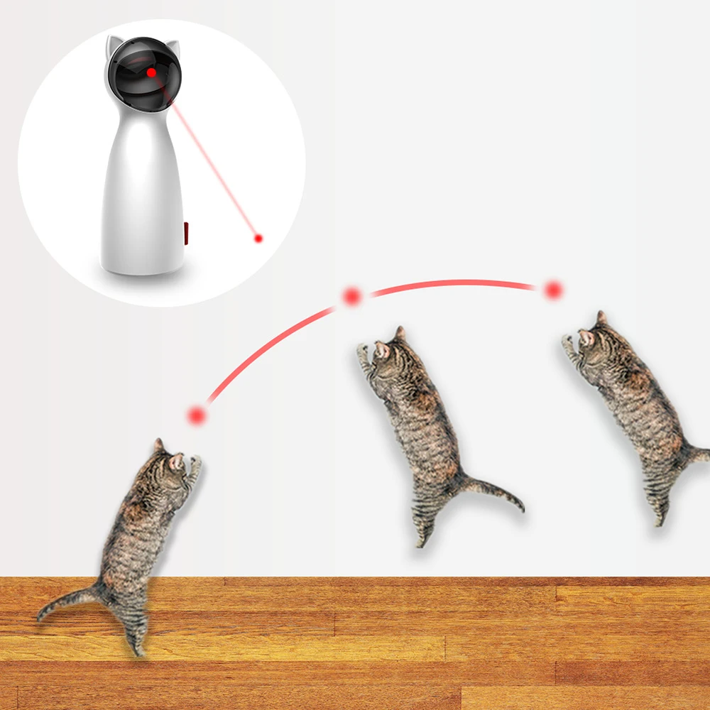 Умная Автоматическая игрушка для тренировки кошек, развлекательная креативная игрушка для кошек, светодиодный Забавный лазер для домашних животных, мульти-регулируемый угол, зарядка от USB