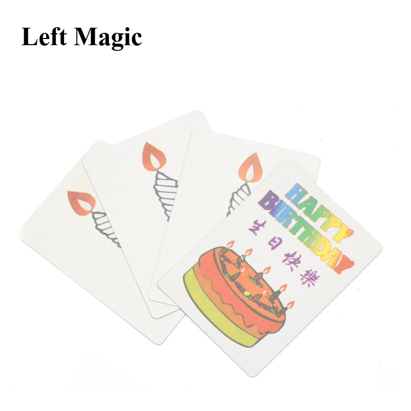 

5 Sets/ Lot Happy Birthday Card Group Prediction Magic Trick Magic Cards Kids Magic Gift For Children Wholesale C2084