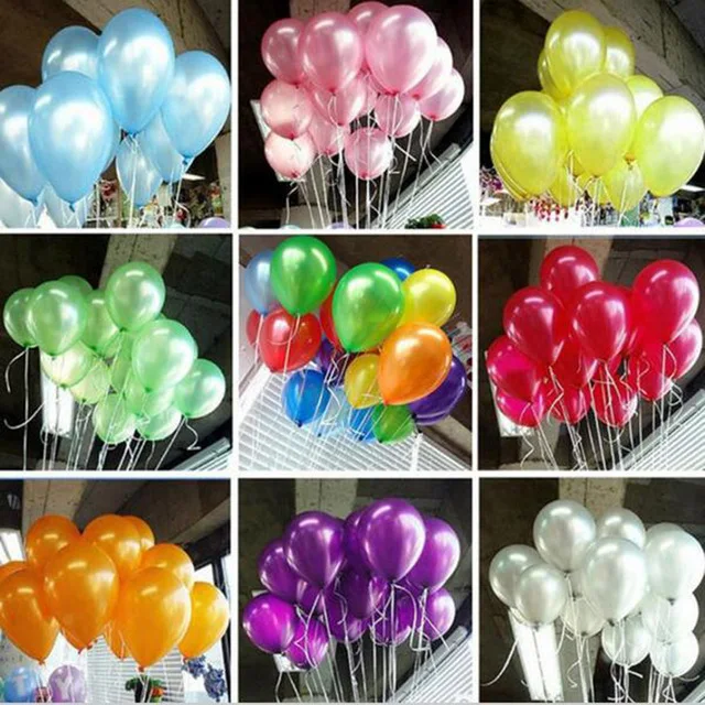 

100pcs 1.2g 10inch Pearl Gold Silver Black Latex Balloons Birthday Wedding Party Decor Air Helium Globos Kids Gifts Supplies DA