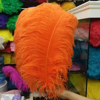 

Beautiful 50 PCS Orange "thick stem" male ostrich feathers 60-65 cm/24-26 inches Wedding Birthday Christmas Decorations